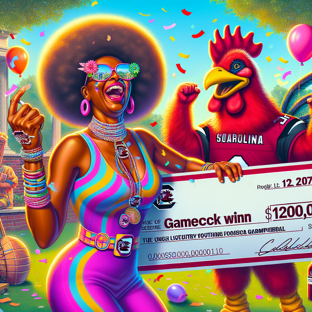 BREAKING: Gamecock Goddess Wins BIG with Unwavering Loyalty

COLUMBIA, SC – In a stunning turn of events, local resident and self-proclaimed Gamecock superfan, Betsy “Tiger” Thompson, has won a whopping $200,000 in the state lottery – and she’s crediting her unwavering devotion to the University of South Carolina football team for her good fortune