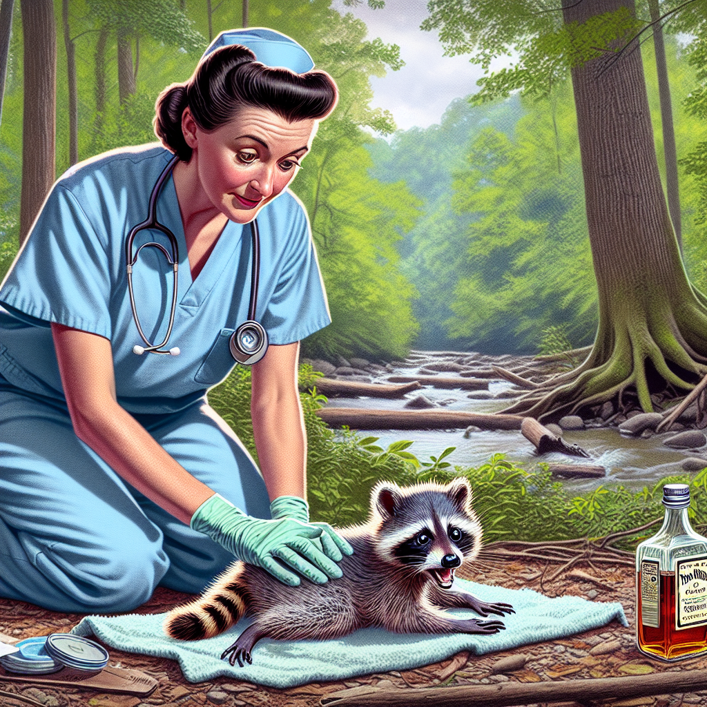 BREAKING: HEROIC NURSE PERFORMS CPR ON DRUNKEN BABY RACCOON, SAVES LIFE

In a bizarre incident that has left animal control officers and medical professionals alike scratching their heads, a Kentucky nurse sprang into action to save a baby raccoon who had apparently gotten its paws on a bottle of bourbon