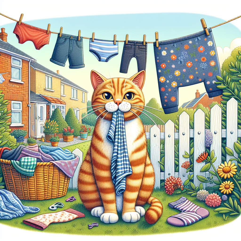 FELINE FURY: Whiskered Bandit Steals Neighbors’ Undies, Leaves Trail of Confusion and Laundry

Suburban residents are on high alert as a sneaky feline known as “Leonardo da Pinchy” has been wreaking havoc on the neighborhood, stealing underwear from unsuspecting homeowners