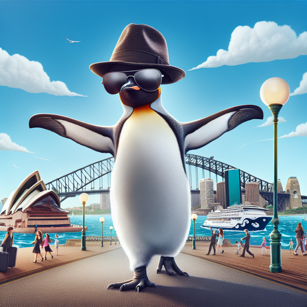 BREAKING: FEATHERED ODYSSEY STUNS WILDLIFE EXPERTS AS EMPEROR PENGUIN WADDLES INTO SYDNEY

In a shocking turn of events, a daredevil emperor penguin has made history by becoming the first of its kind to embark on a 2,200-mile journey from Antarctica to Australia, all while wearing a pair of trendy shades and a fedora
