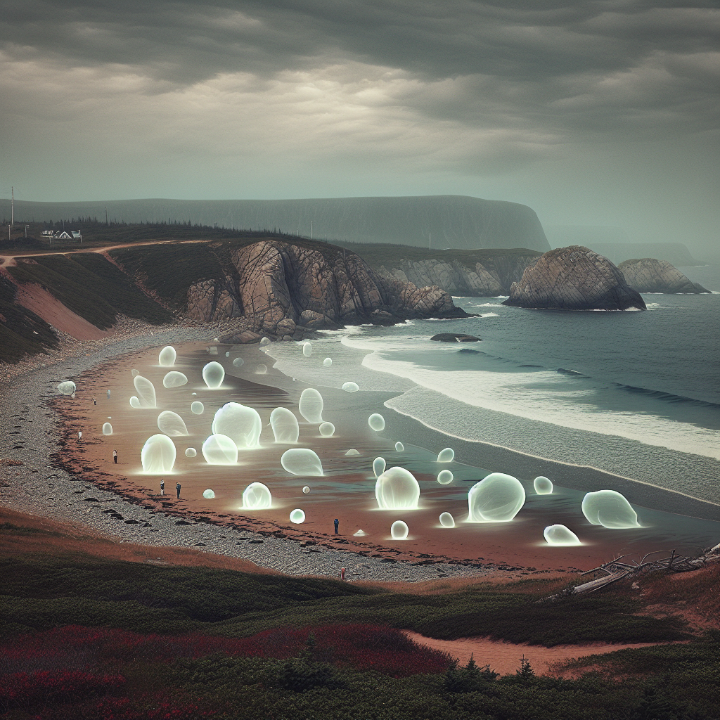 Mysterious White Blobs Take Newfoundland by Storm: Local Experts Stumped!

Newfoundland, the picturesque province known for its rugged coastlines, friendly locals, and spectacular icebergs, is now facing its latest “crisis”: mysterious white blobs that have begun washing up on its pristine beaches