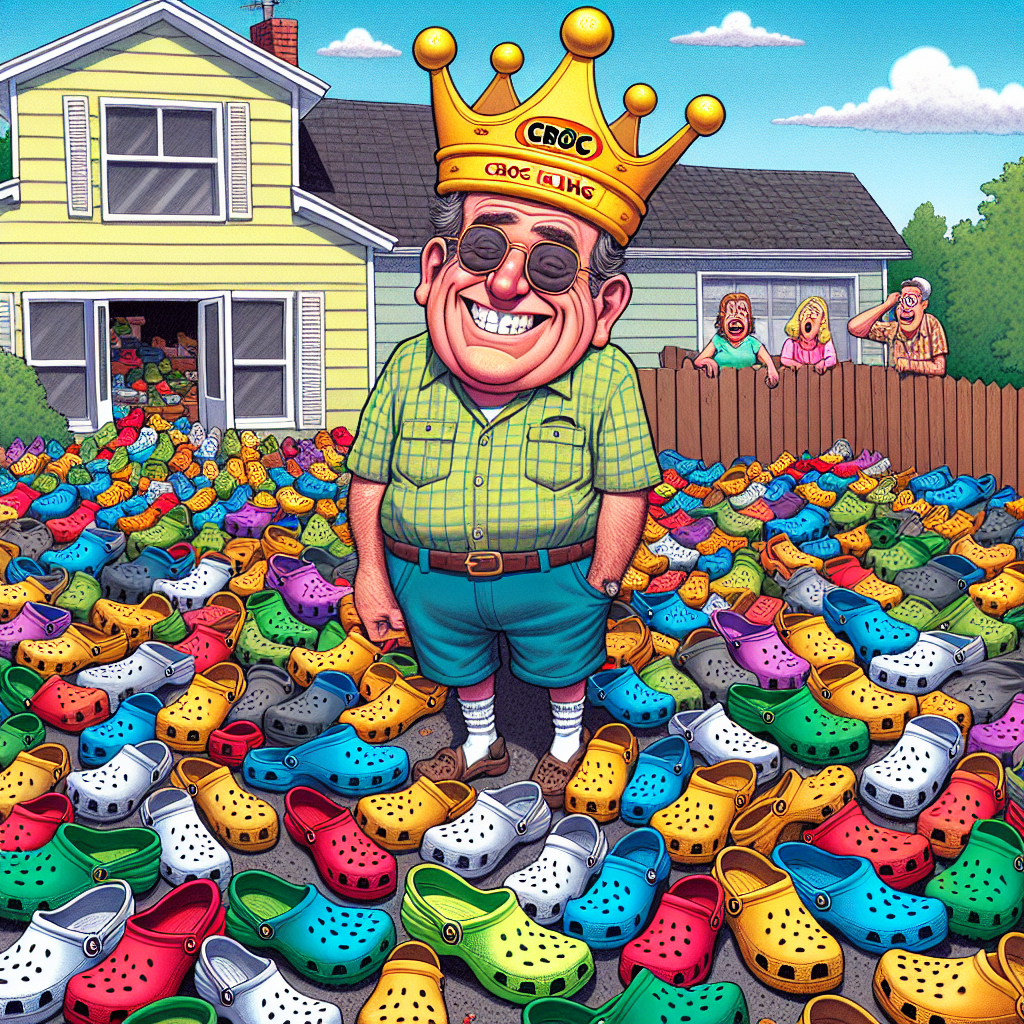 BREAKING: Connecticut Man Now Owns Most Crocs in the World, Sanity of Neighbors in Question

In a shocking turn of events, 42-year-old Todd “The Croc King” Jenkins of rural Connecticut has officially shattered his own Guinness World Record for the largest collection of Crocs, amassing a mind-boggling 6,421 pairs of the colorful clogs
