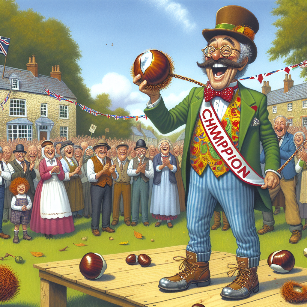 CONKER-GATE SCANDAL ROCKS RURAL ENGLAND: CHAMPION EXONERATED!

In a shocking turn of events, Nigel “The Conker Crusher” Fletcher, the reigning British chestnut-whacking champion, has been officially cleared of all charges related to the alleged conker-cheating scandal that rocked the World Conker Championships in Nether Wallop, Hampshire