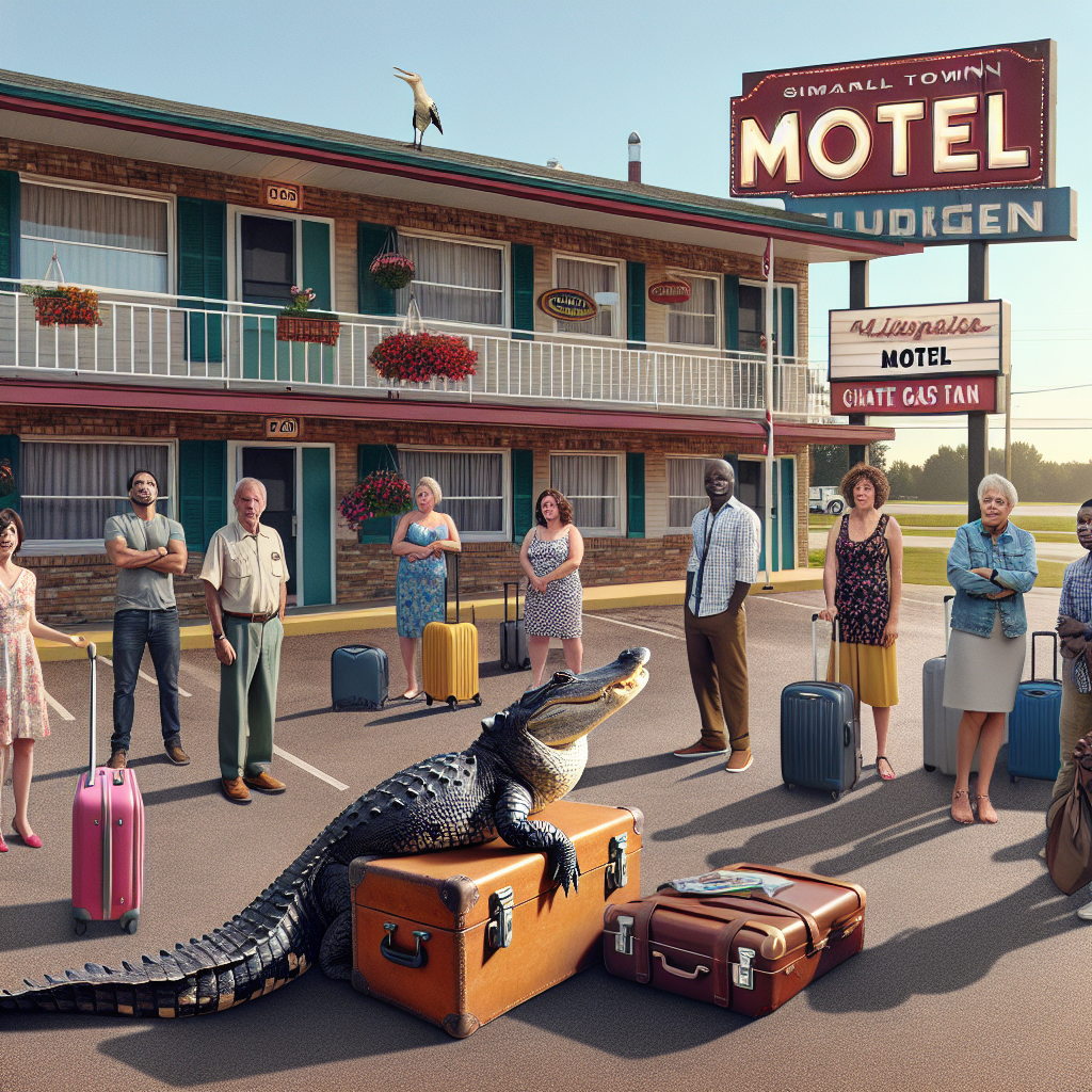 BREAKING: GATOR-GATE ROCKS MICHIGAN MOTEL, RESIDENTS LEFT SHAKEN

In a bizarre incident that has left authorities and locals alike scratching their heads, a live alligator was abandoned at a quaint motel in the picturesque town of Petoskey, Michigan