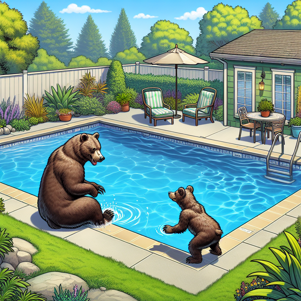 BREAKING: BEAR NECESSITIES TAKE A SPLASHING TURN IN SUBURBAN CALIFORNIA

In a bizarre incident that has left residents of a quiet California neighborhood scratching their heads, a local homeowner caught a mother bear and her cub taking a refreshing dip in a backyard pool