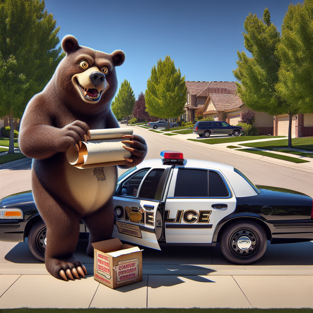 BREAKING: BEAR CAUGHT ON CAMERA TRYING TO BREAK INTO PARKED POLICE CAR, DEMANDING DONUTS AND A COPY OF THE CONSTITUTION

In a bizarre incident that has left wildlife experts and law enforcement officials scratching their heads, a brazen bear was caught on camera attempting to break into a parked police car in a quiet suburban neighborhood