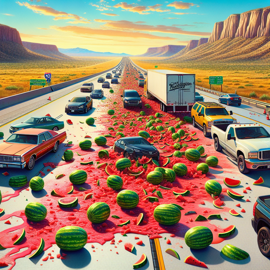 Watermelon Spill on Interstate 80 Turns Into a Juicy Mid-Morning Traffic Jam

In an event that can only be described as the highlight of everyone’s morning commute, the Utah Department of Transportation has declared today a “melon-choly” affair after a truck carrying a delightful load of watermelons decided to take a spontaneous vacation from its trailer