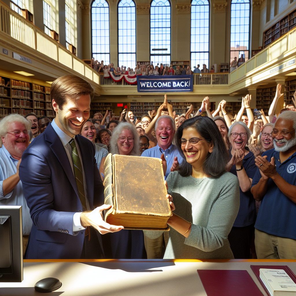 Revolutionary Return: 51-Year-Overdue Book Finally Makes Its Grand Entrance Back to Massachusetts Library

CAMBRIDGE, MA – In a stunning plot twist worthy of a Hollywood blockbuster, a long-lost book has finally made its triumphant return to the Massachusetts library system after a jaw-dropping 51-year absence