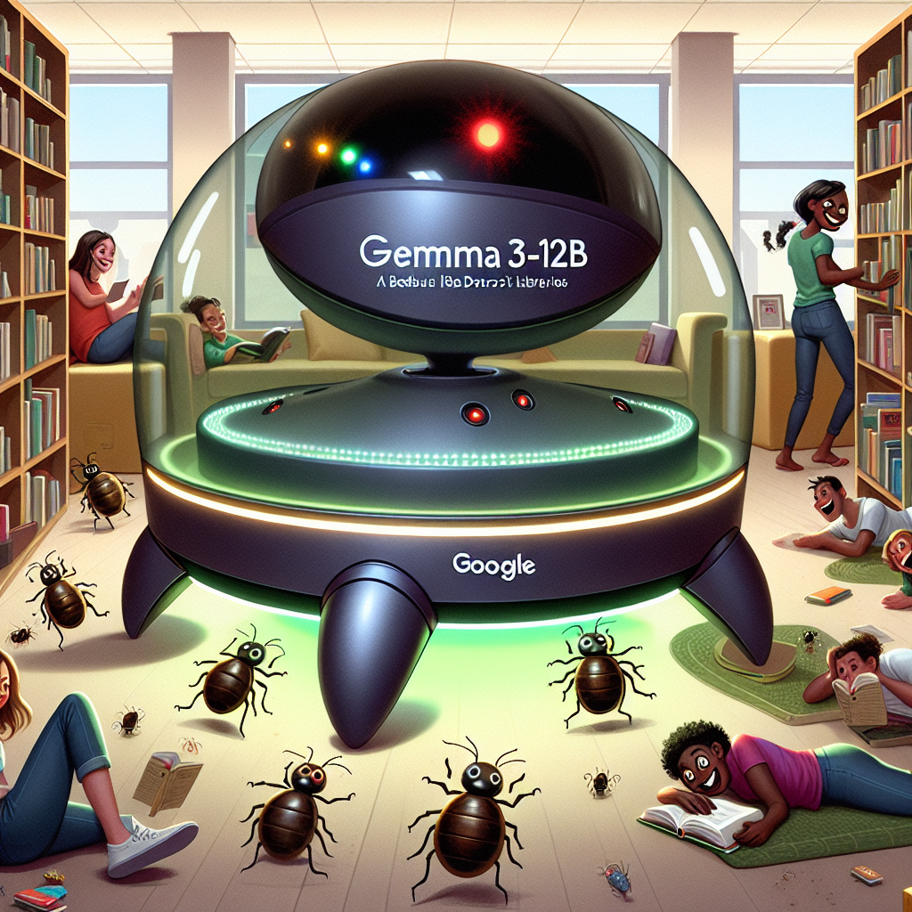 “Google’s Brilliant Idea to Save the World (or at Least Detroit’s Libraries): Gemma 3-12b, the Ultimate Bedbug-Fighting Solution!

In a bold move to revolutionize the world of library services, Google has unveiled its latest innovation: Gemma 3-12b, a state-of-the-art bedbug-detecting device that will change the face of quiet reading forever