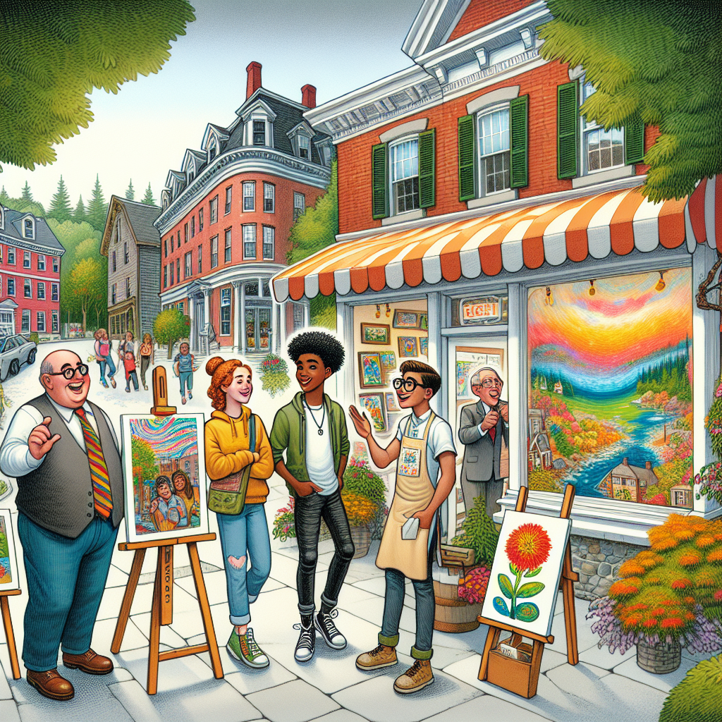 “Sweet Tooth Saga Unfolds in Granite State”

In the picturesque town of [insert name here], a local bakery owner has been embroiled in a sticky situation with the powers that be, all thanks to his enthusiasm for showcasing the artistic talents of high school students
