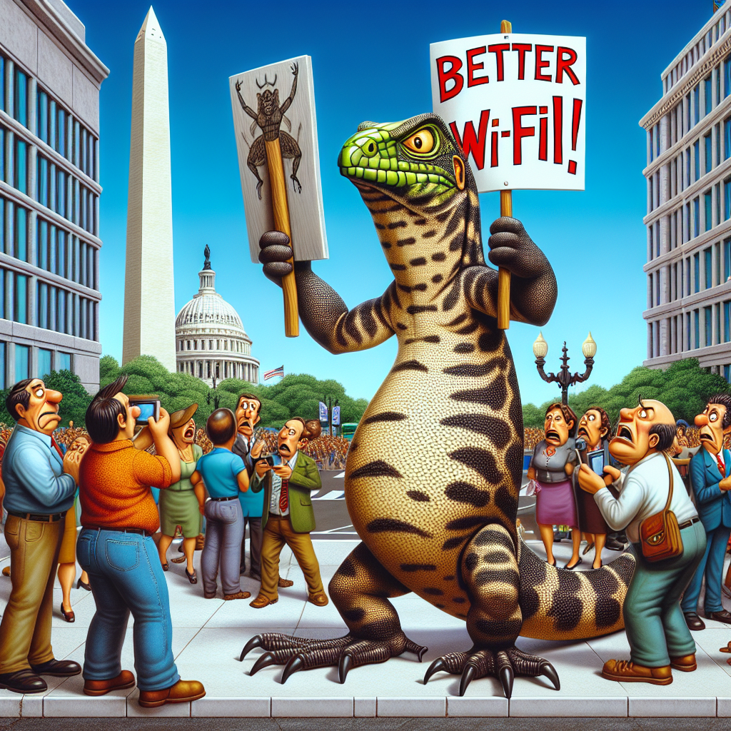“Tegu Lizard Terrorizes Nation’s Capital, Demands Better Wi-Fi”

Washington D