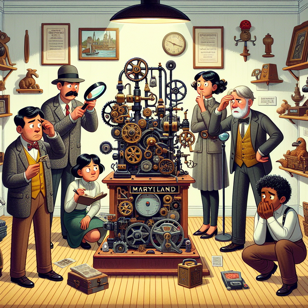 “The Mysterious Machine of Maryland: A Whodunit for the Ages (or at Least a Good Laugh)”

In a bizarre turn of events, historians in Maryland are scratching their heads over a mysterious machine donated to a local museum in the 1990s