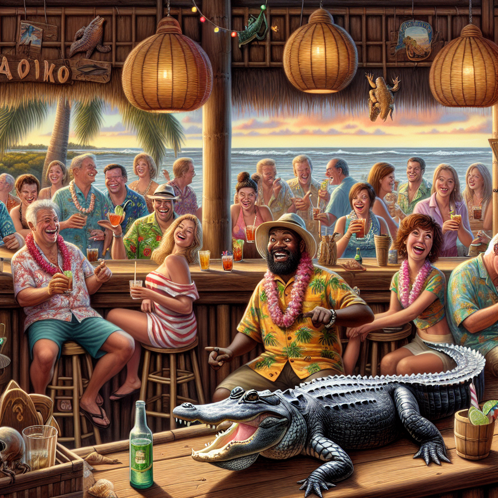 Alligator Upsets Tiki Bar Vibes, Just Wanted to Join the Party

STUART, FL – In what experts are dubbing a bold move against the widely accepted rule of ‘no reptiles at happy hour,’ a thirsty alligator decided that a local tiki bar was the perfect spot to unwind and enjoy a drink