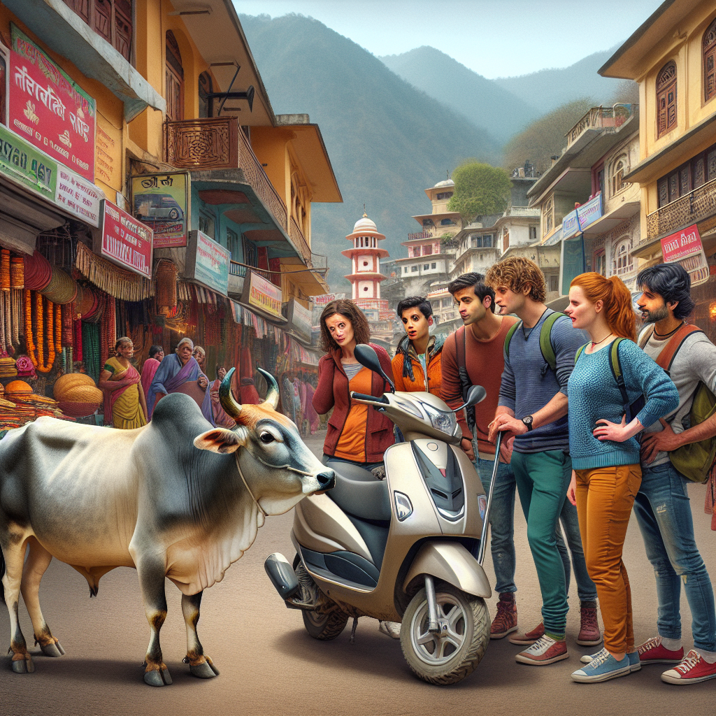 Local Bull Attempts to Join Tourists on Scootering Adventure in Rishikesh

RISHIKESH, UTTARAKHAND — In what can only be described as the latest thrilling episode of “Animal Adventures,” a wandering bull made headlines this week by taking a parked scooter for a casual ride through the scenic streets of Rishikesh