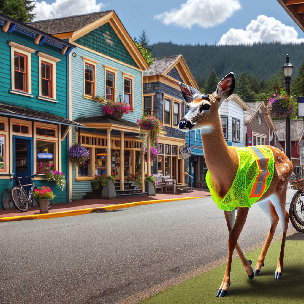 “Deer-y Me, Who’s Wearing That Vest?!” – Bizarre Sighting Rocks Small British Columbia Town

In a bizarre incident that has left residents of the small town of [insert name] scratching their heads, a deer was spotted wearing a high-visibility vest while wandering down Main Street