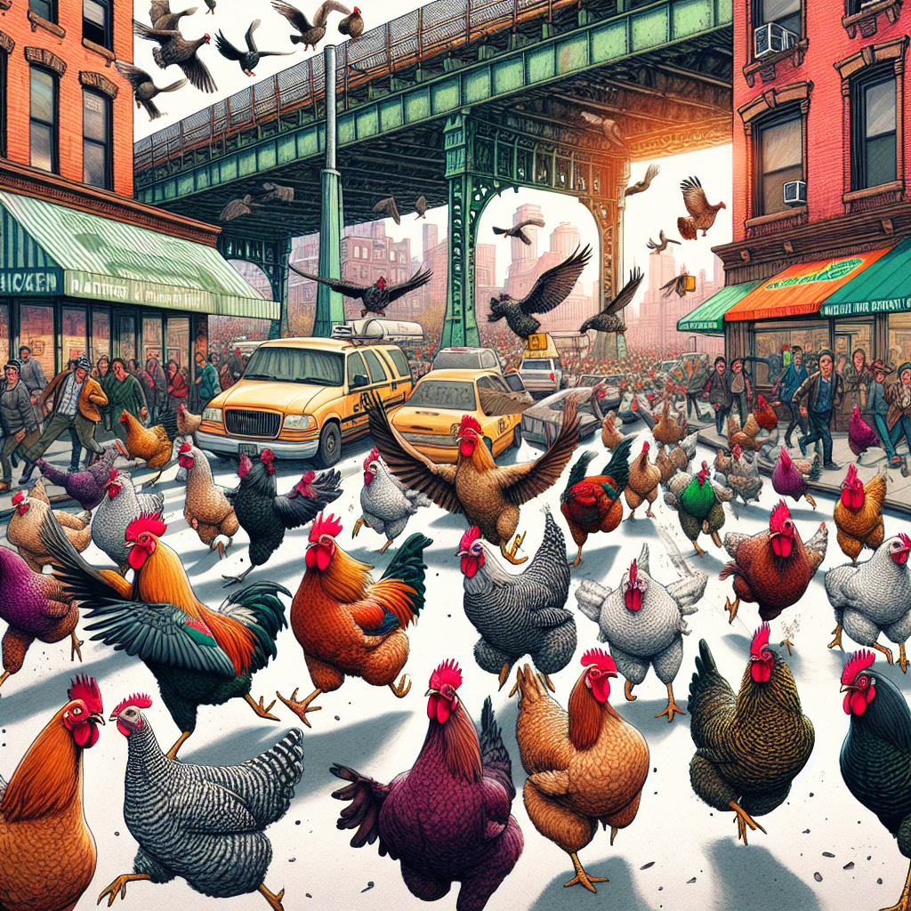 Fowl Play: Brooklyn’s Feathered Residents Stage Epic Escape

In a stunning twist of fate that could only be scripted by a subpar Hollywood writer, dozens of chickens were spotted making their bold getaway into the bustling streets of Brooklyn yesterday