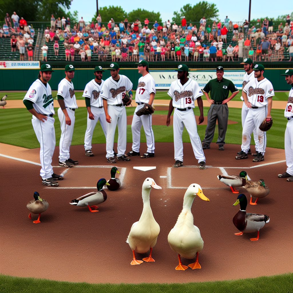 “Quack Attack: Fowl Play Delays Minor League Baseball Game in Missouri”

In a bizarre incident that left fans and players alike scratching their heads, a pair of ducks decided to make an unexpected appearance on the field during a recent minor league baseball game in Missouri