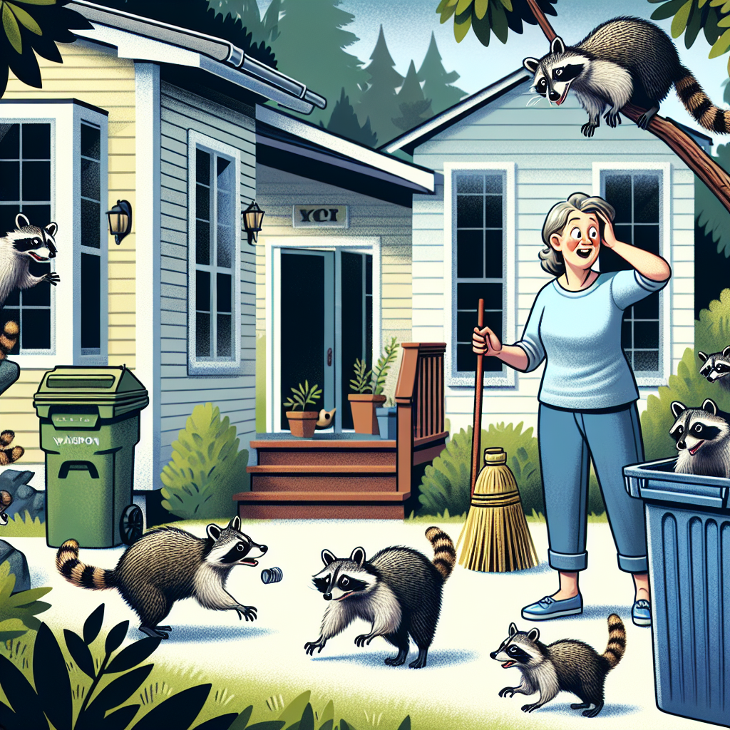 “Raccoon Ruckus Rocks Washington Woman’s World”

In a shocking turn of events, a Washington woman has found herself at the mercy of a group of marauding raccoons who have taken over her property