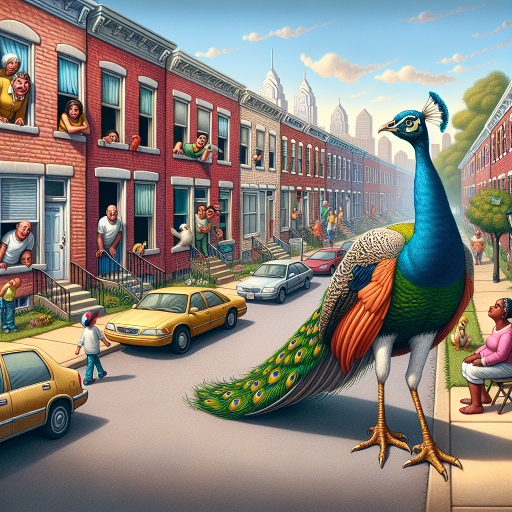“Fowl Play: Mysterious Peacock Spotted Roaming Free in Philly, Leaving Residents Flocking with Questions”

In a bizarre incident that has left Philadelphians scratching their heads, a loose peacock was spotted wandering the streets of Center City on Saturday morning