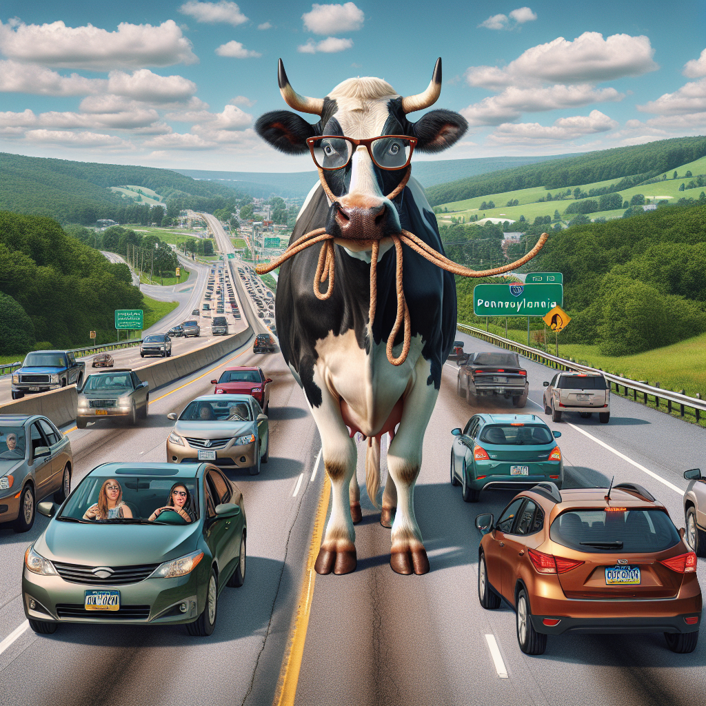 “Google’s Latest Masterstroke: Cow Ropes Up Pennsylvania Highway, Commuters Left Baffled”

In a move that has left residents of rural Pennsylvania scratching their heads, Google’s latest AI innovation, Gemma-3-12B, has apparently developed a taste for the open road