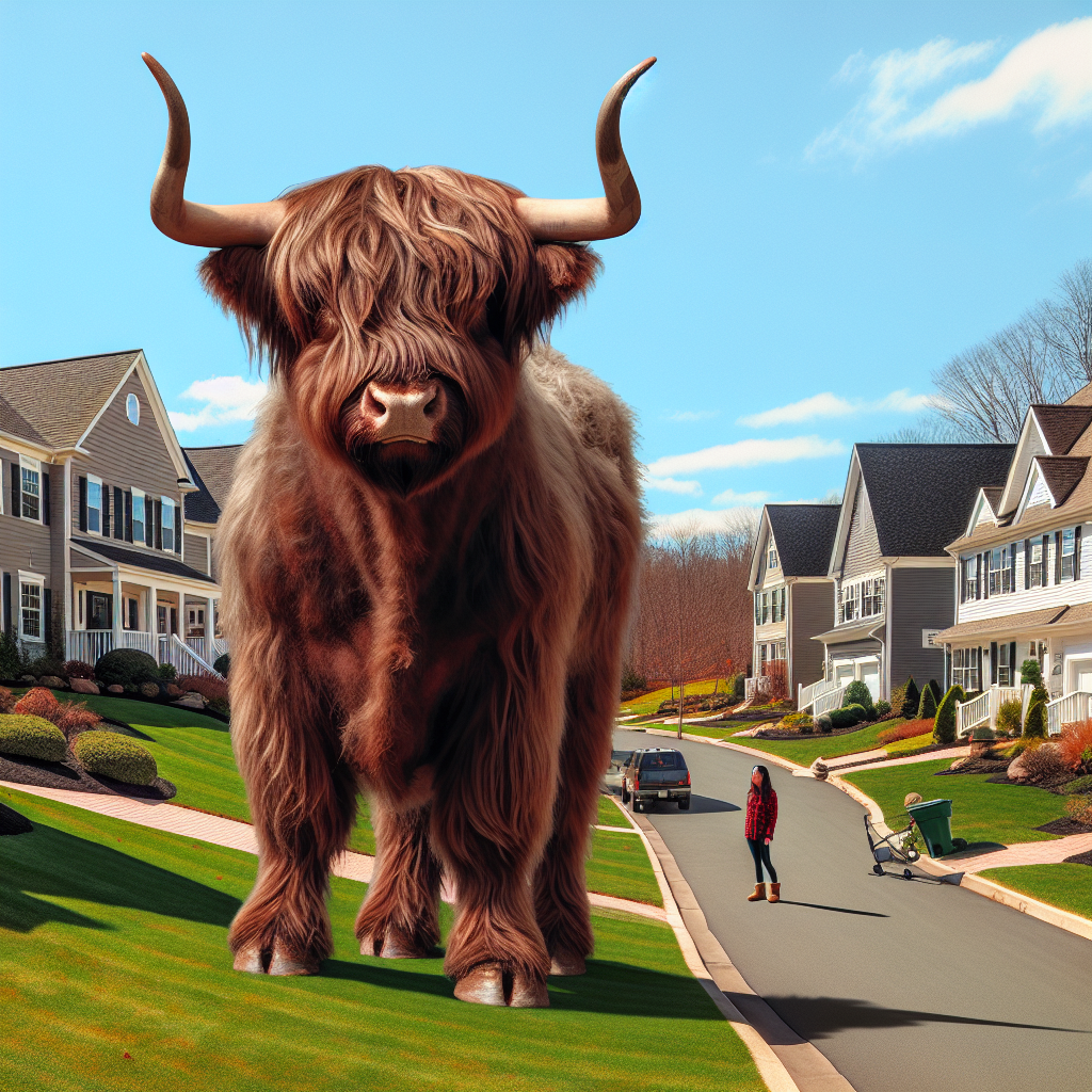 “Google’s Latest Masterpiece: A 6-Foot-Tall Highland Bull with an Attitude”

In a move that has left experts scratching their heads and residents of Connecticut running for cover, Google has apparently unleashed a 6-foot-tall Scottish Highland bull on the loose in the state