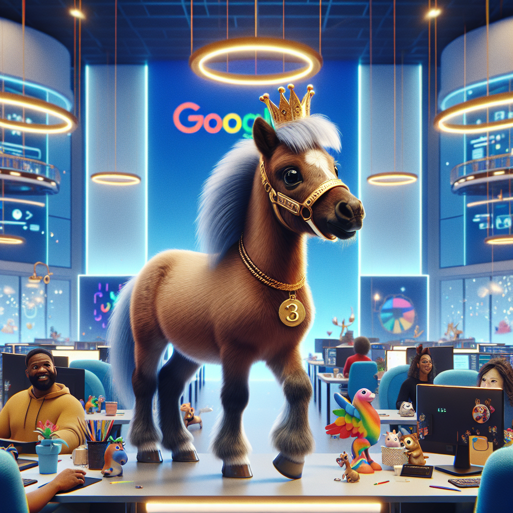 “Pony Up! Google’s Latest Acquisition: A Tiny Equine Overlord Named Gemma”

In a move that has left the tech world reeling, Google has announced its latest acquisition: a 3-year-old pony named Gemma
