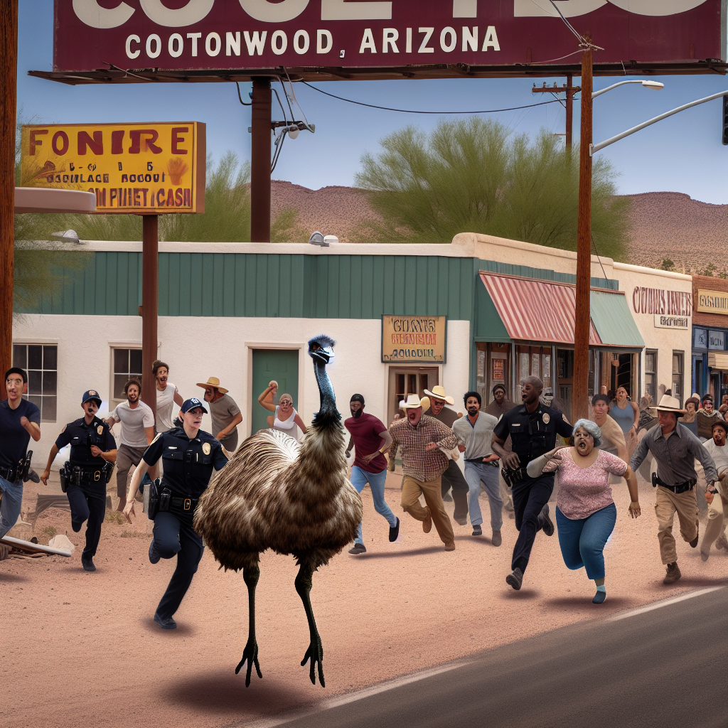 Frank the Emu: The Aspiring Escape Artist of Cottonwood Takes Center Stage

COTTONWOOD, AZ — In a stunning turn of events that could only be outdone by a Hollywood blockbuster, the Cottonwood Police Department has released heart-pounding footage capturing the exhilarating moment of Frank the Emu’s capture